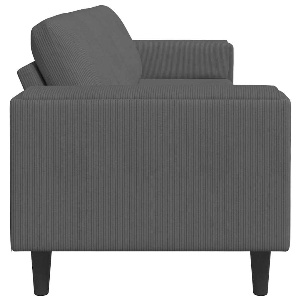 Sofa din material textil cu pernă Gri închis Țesătură de catifea GartenMobel Dekor