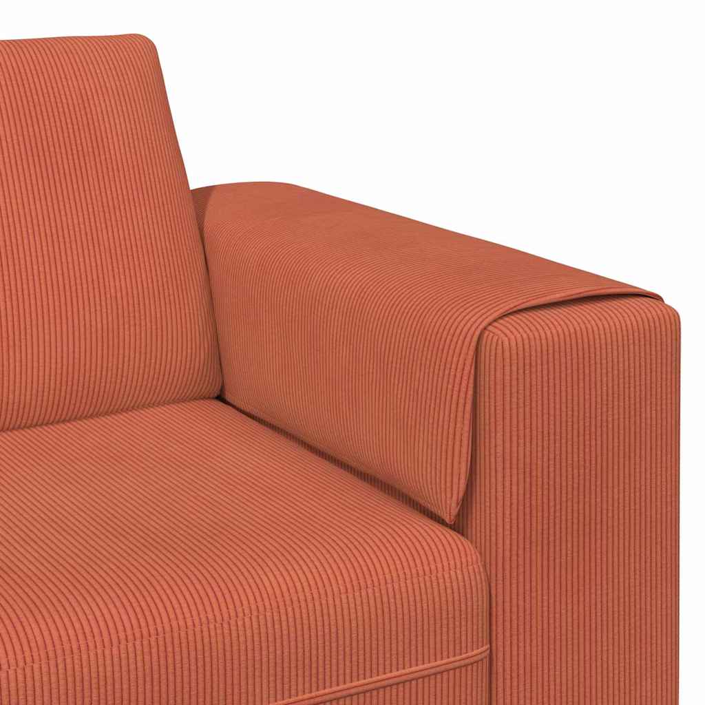 Sofa din material textil cu pernă Roșu portocalie Țesătură de catifea GartenMobel Dekor