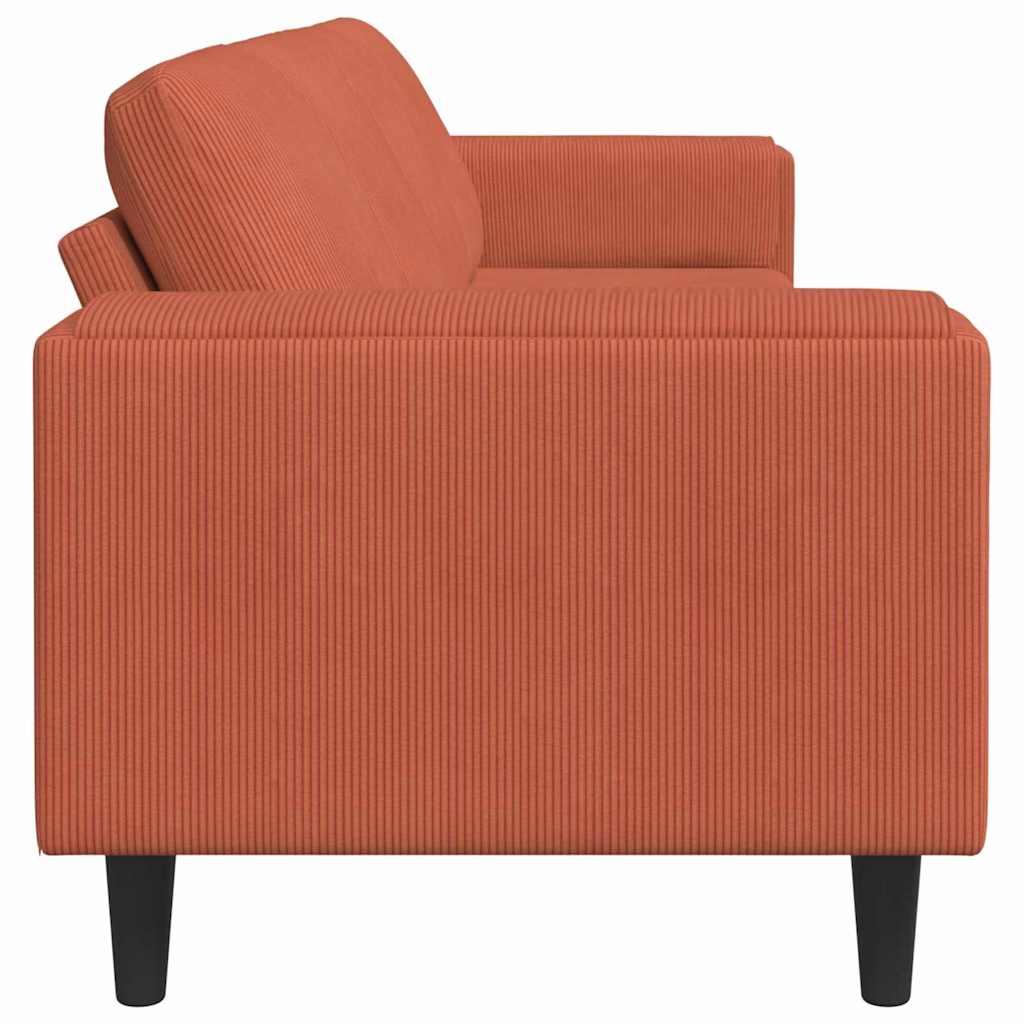 Sofa din material textil cu pernă Roșu portocalie Țesătură de catifea GartenMobel Dekor