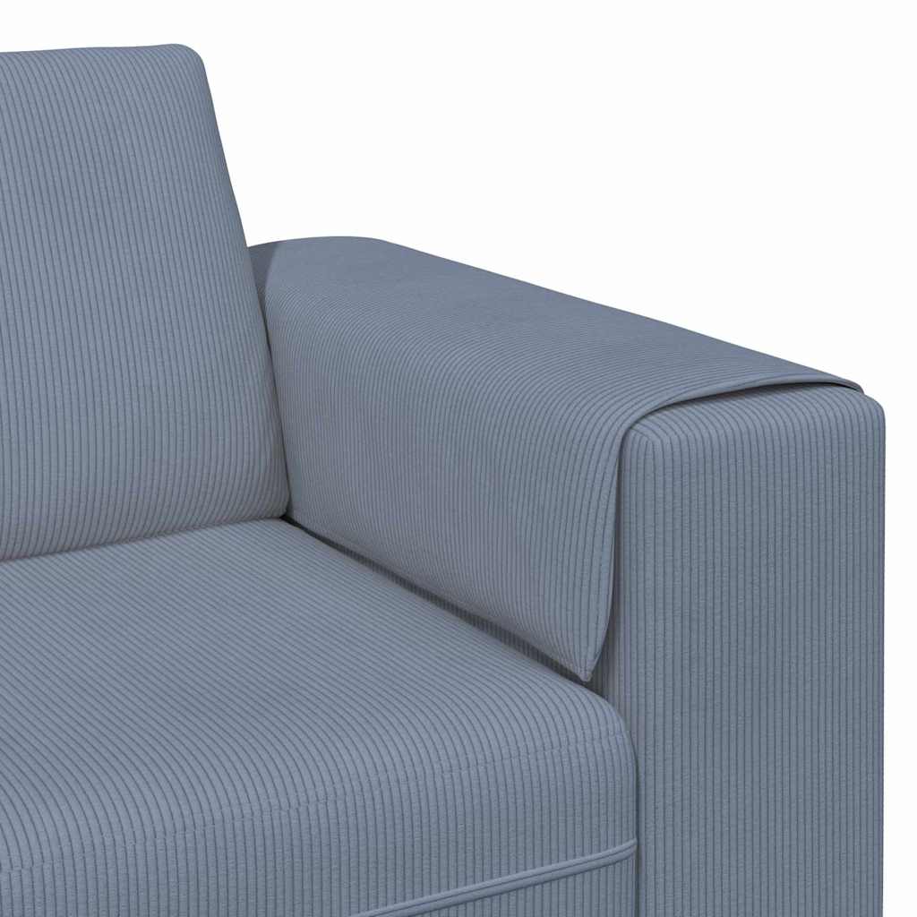 Sofa din material textil cu pernă albastru 208 cm Țesătură de catifea GartenMobel Dekor