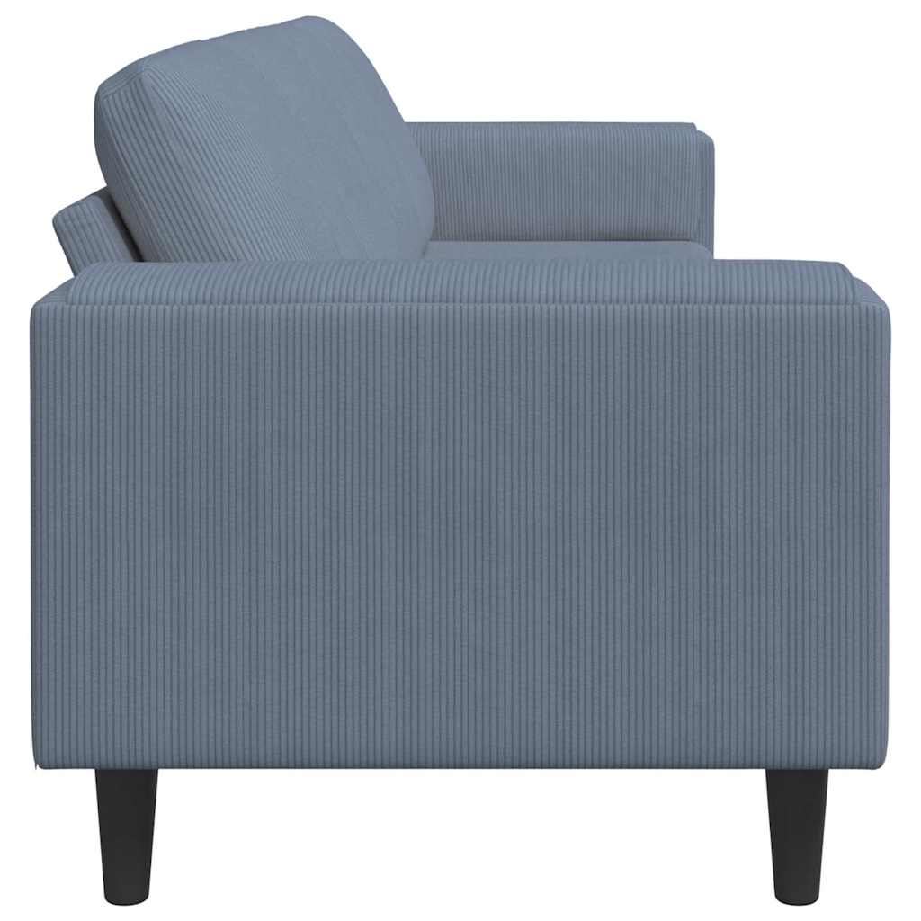 Sofa din material textil cu pernă albastru 208 cm Țesătură de catifea GartenMobel Dekor