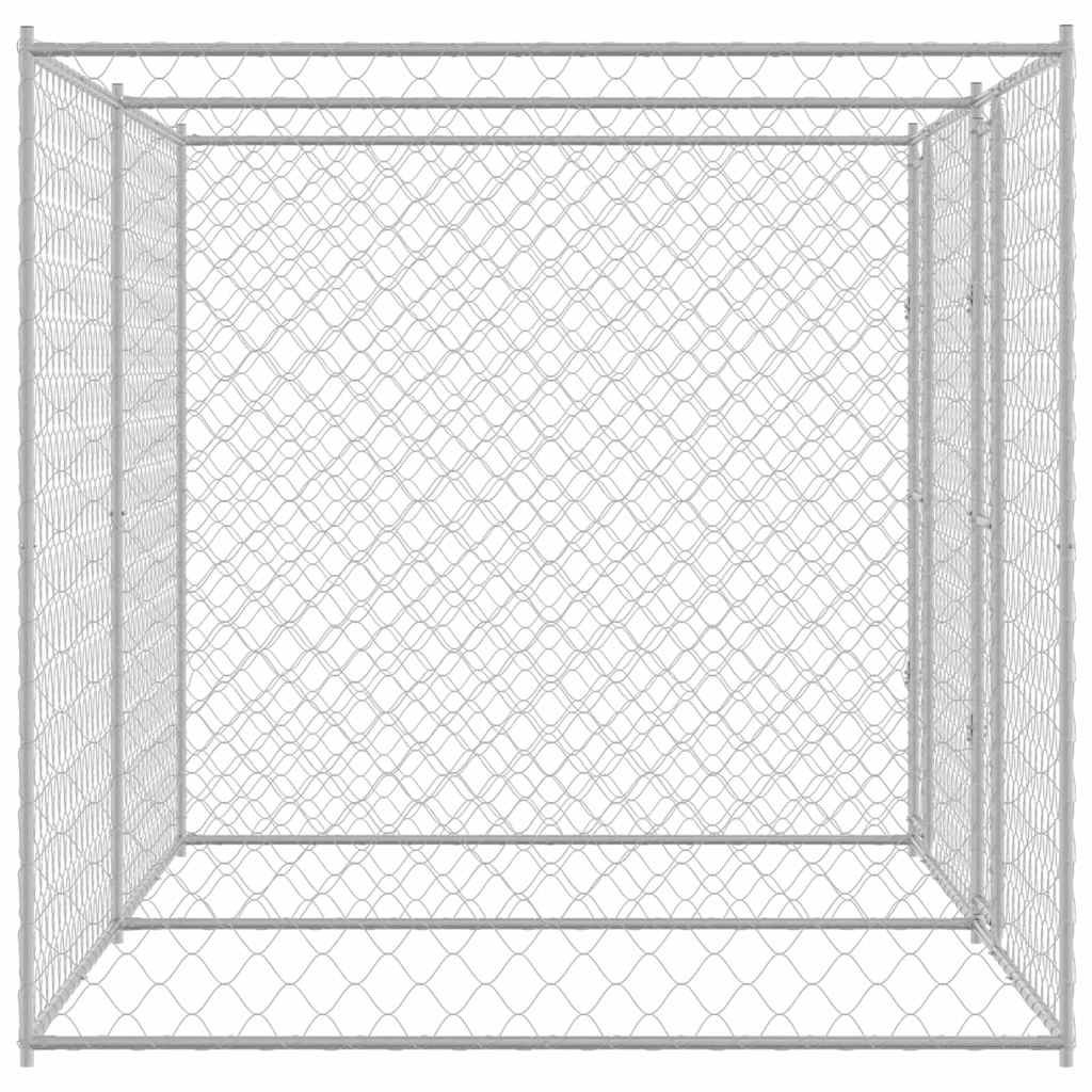 Cușcă pentru câine Argintiu 400 x 200 x 200 cm Oțel Galvanizat GartenMobel Dekor