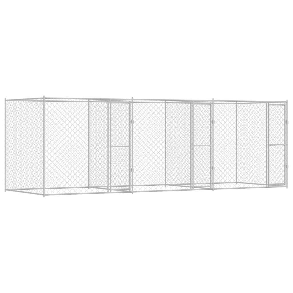 Cușcă pentru câine Argintiu 600 x 200 x 200 cm Oțel Galvanizat GartenMobel Dekor