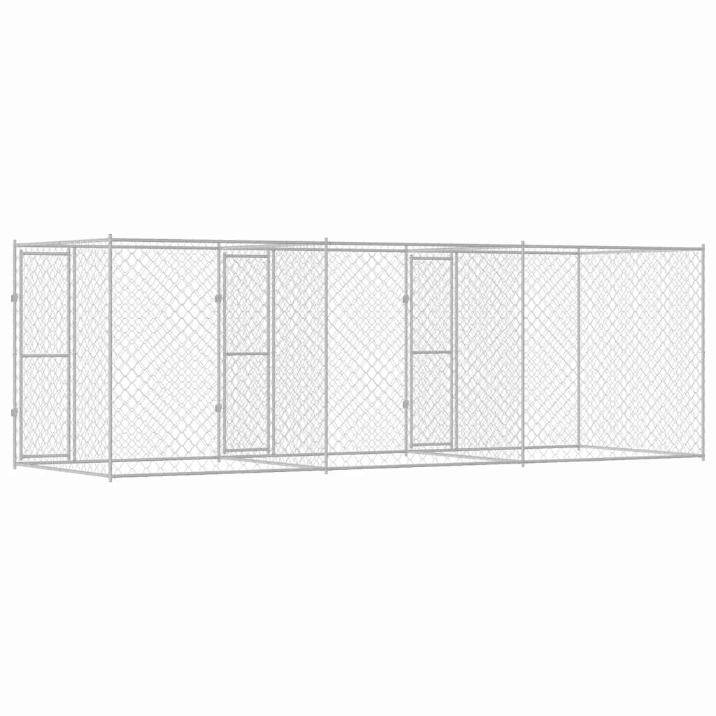 Cușcă pentru câine Argintiu 600 x 200 x 200 cm Oțel Galvanizat GartenMobel Dekor