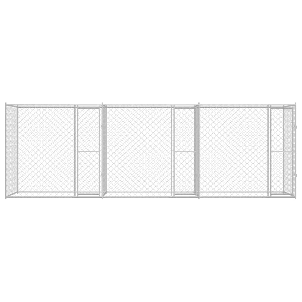Cușcă pentru câine Argintiu 600 x 200 x 200 cm Oțel Galvanizat GartenMobel Dekor