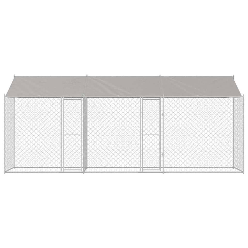 Cușcă pentru câine Argintiu 600 x 200 x 256 cm Oțel Galvanizat GartenMobel Dekor