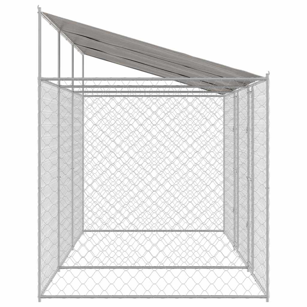 Cușcă pentru câine Argintiu 600 x 200 x 256 cm Oțel Galvanizat GartenMobel Dekor