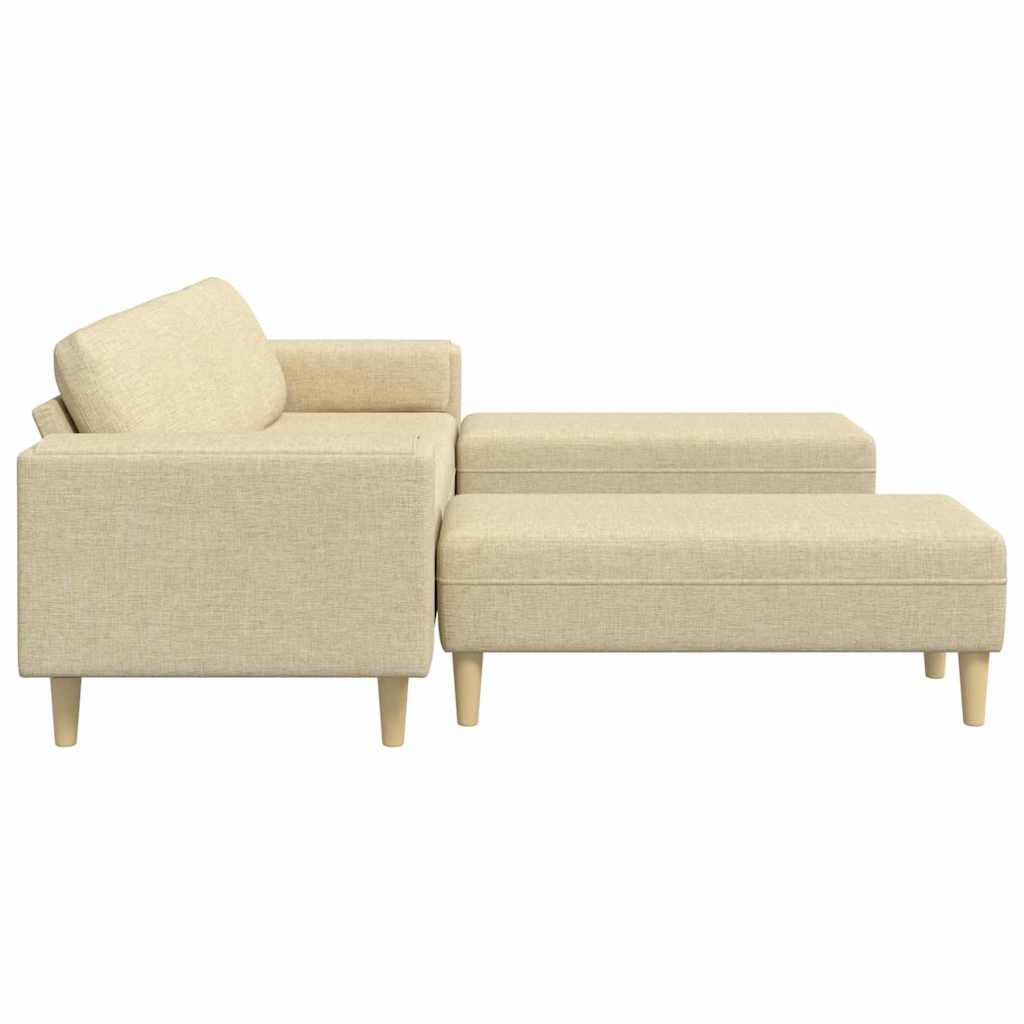 Set de canapea 3 pcs Crem țesătură GartenMobel Dekor