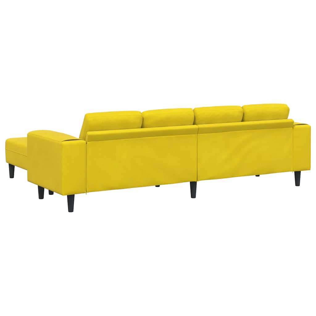 Set de canapea 3 pcs Galben Catifea GartenMobel Dekor