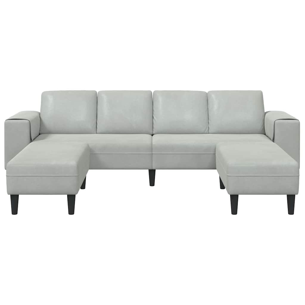 Set de canapea 3 pcs Gri deschis Catifea GartenMobel Dekor