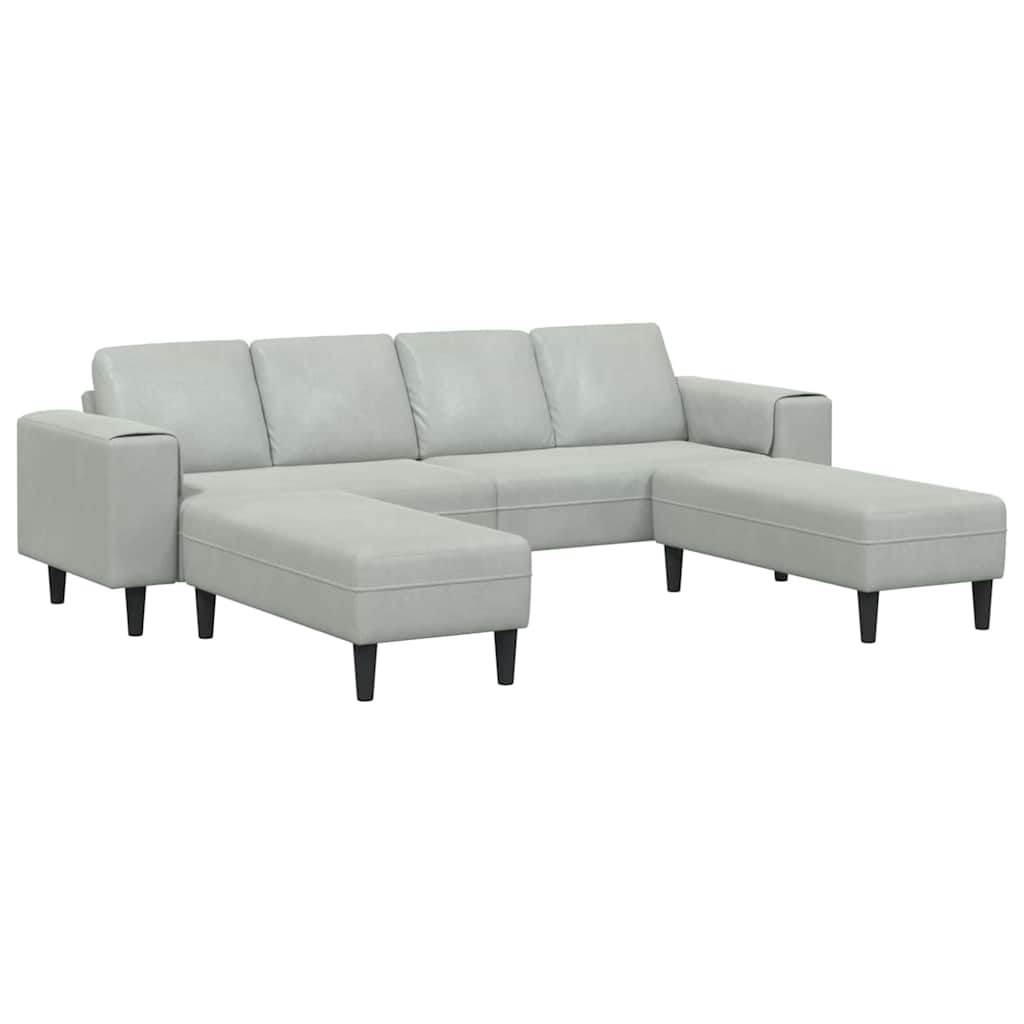 Set de canapea 3 pcs Gri deschis Catifea GartenMobel Dekor