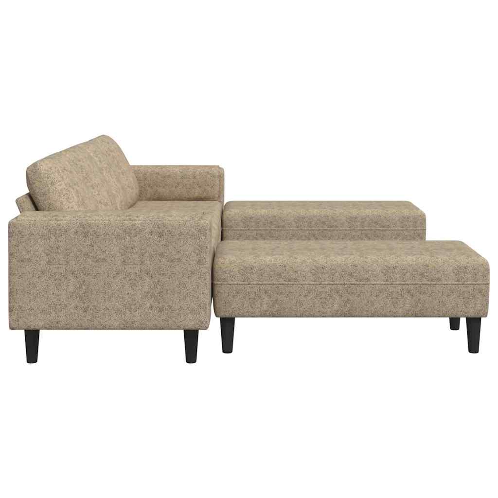 Set de canapea 3 pcs Gri deschis Piele ecologică de suede GartenMobel Dekor