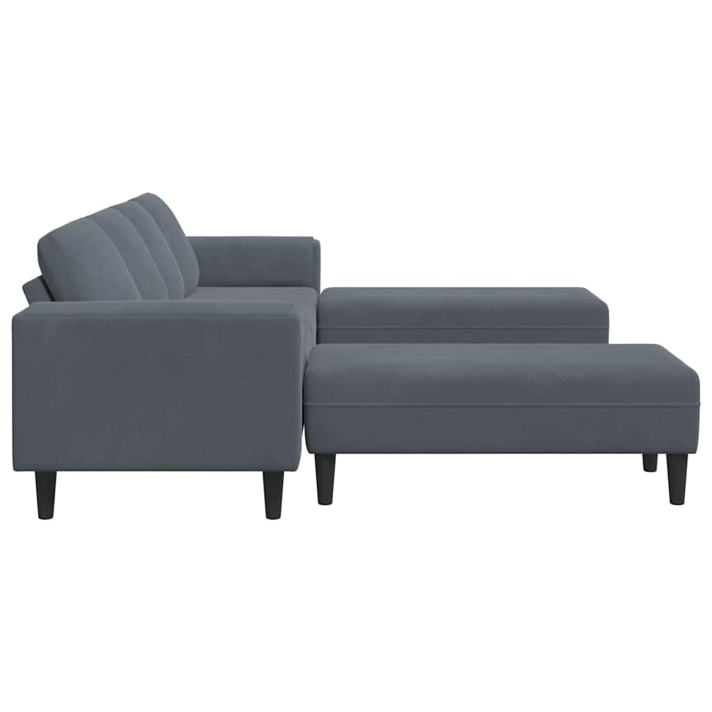 Set de canapea 3 pcs Gri închis Catifea GartenMobel Dekor