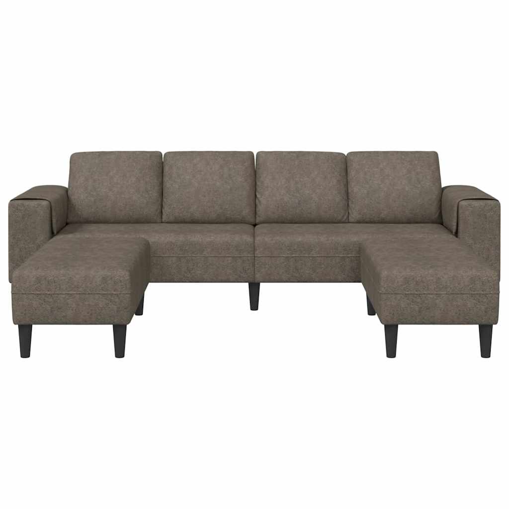 Set de canapea 3 pcs Gri închis Piele ecologică de suede GartenMobel Dekor