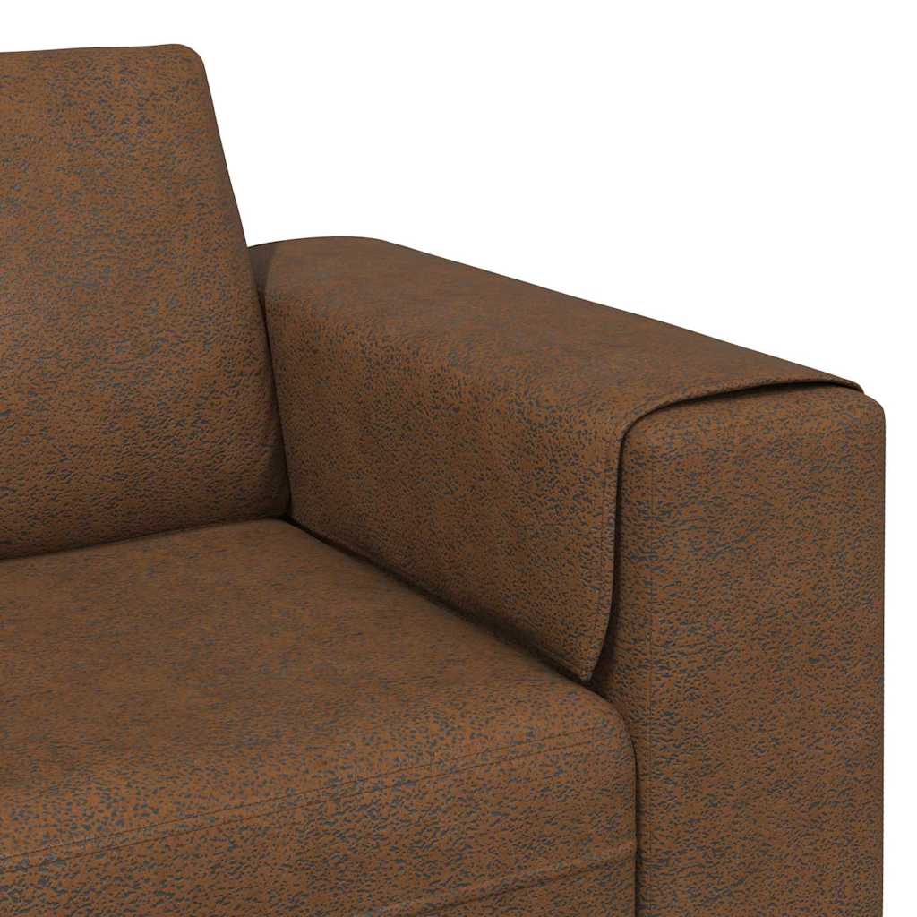 Set de canapea 3 pcs Maro Piele ecologică de suede GartenMobel Dekor