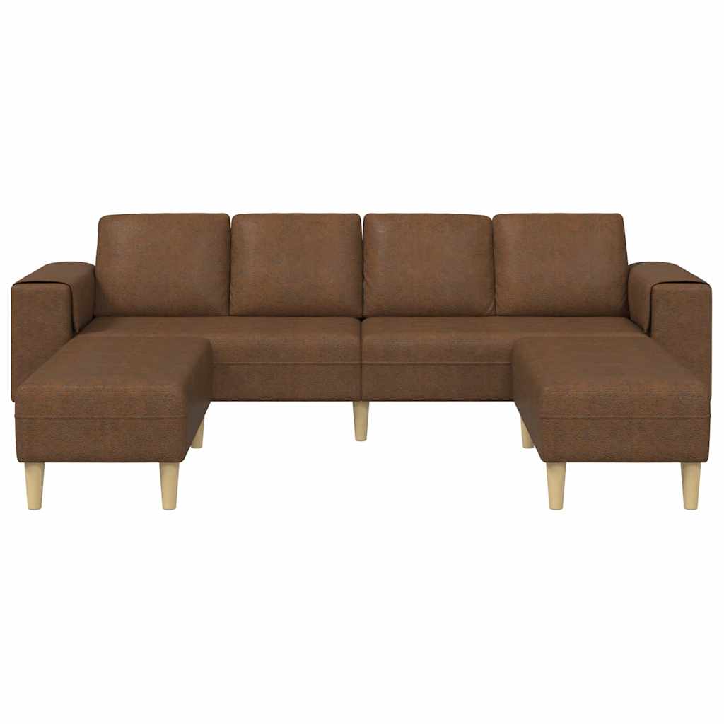 Set de canapea 3 pcs Maro Piele ecologică de suede GartenMobel Dekor