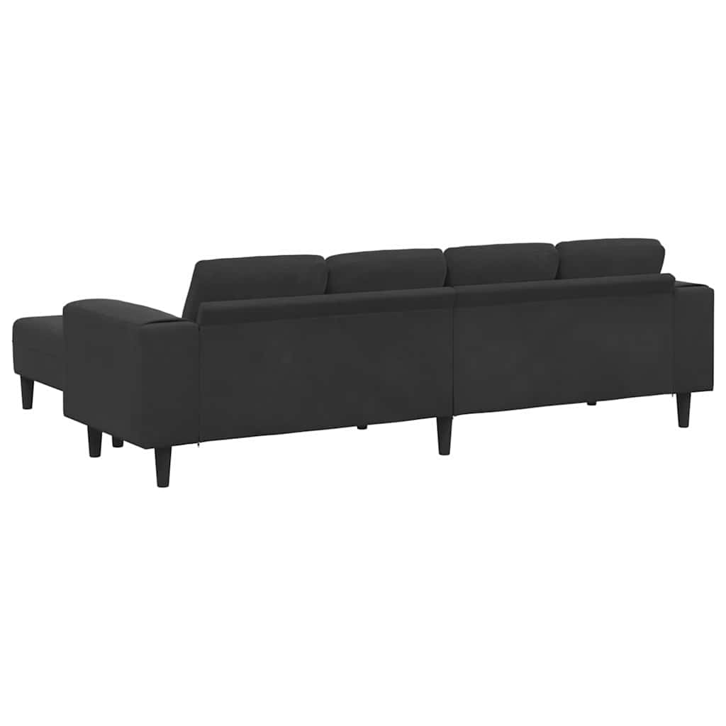 Set de canapea 3 pcs Negru Catifea GartenMobel Dekor
