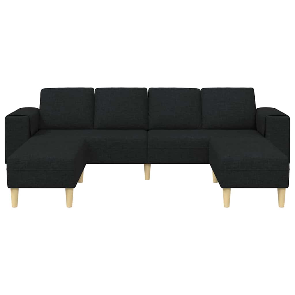 Set de canapea 3 pcs Negru țesătură GartenMobel Dekor