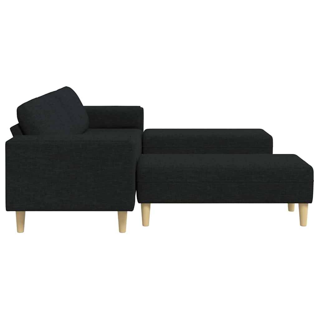 Set de canapea 3 pcs Negru țesătură GartenMobel Dekor