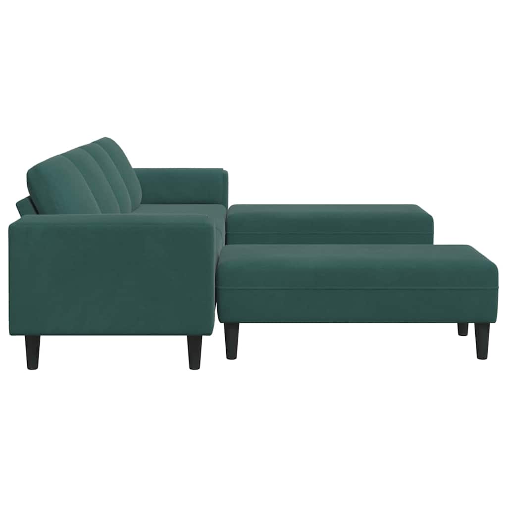 Set de canapea 3 pcs Verde închis Catifea GartenMobel Dekor