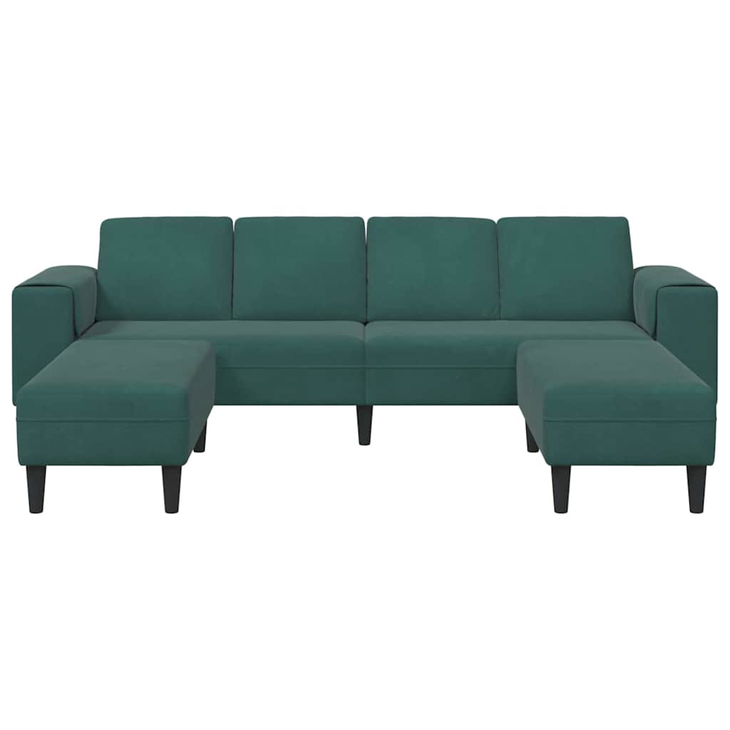 Set de canapea 3 pcs Verde închis Catifea GartenMobel Dekor