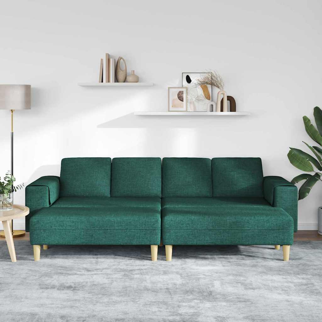 Set de canapea 3 pcs Verde închis țesătură GartenMobel Dekor