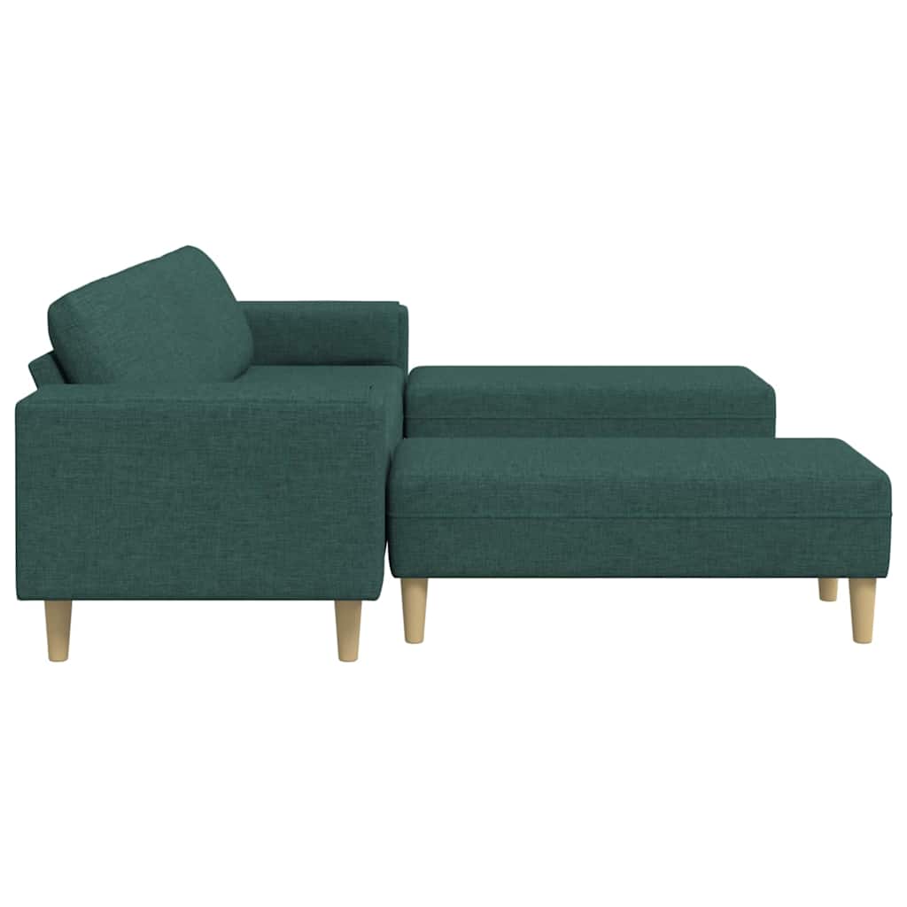Set de canapea 3 pcs Verde închis țesătură GartenMobel Dekor