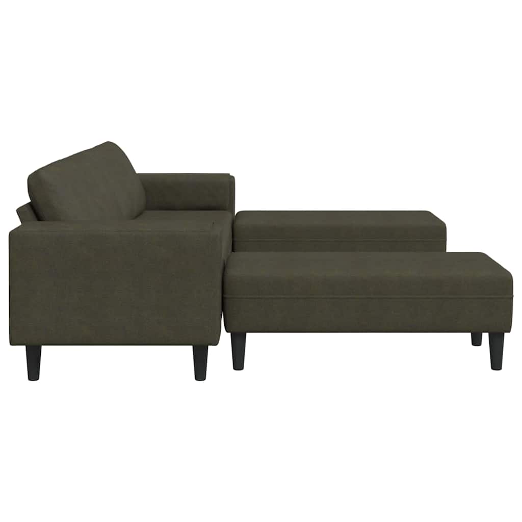 Set de canapea 3 pcs Verde militar Piele ecologică de suede GartenMobel Dekor