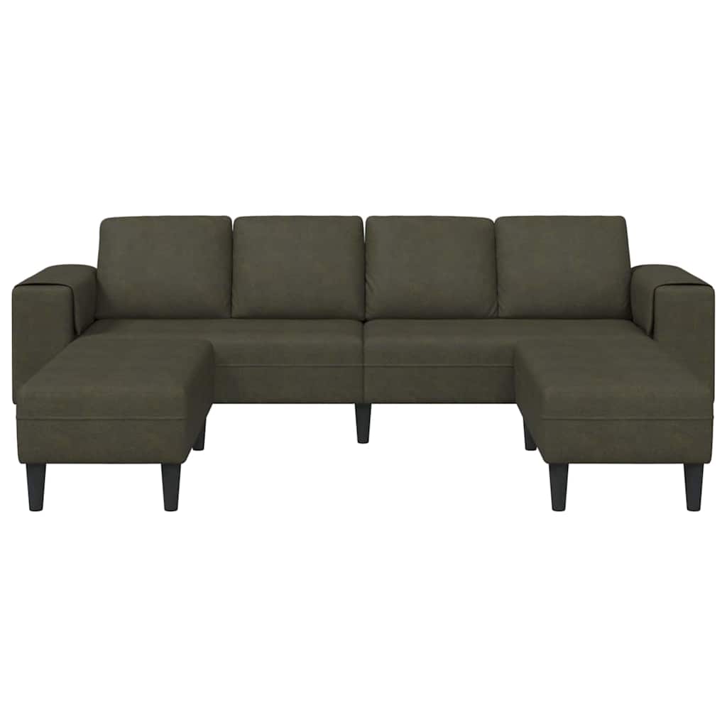 Set de canapea 3 pcs Verde militar Piele ecologică de suede GartenMobel Dekor