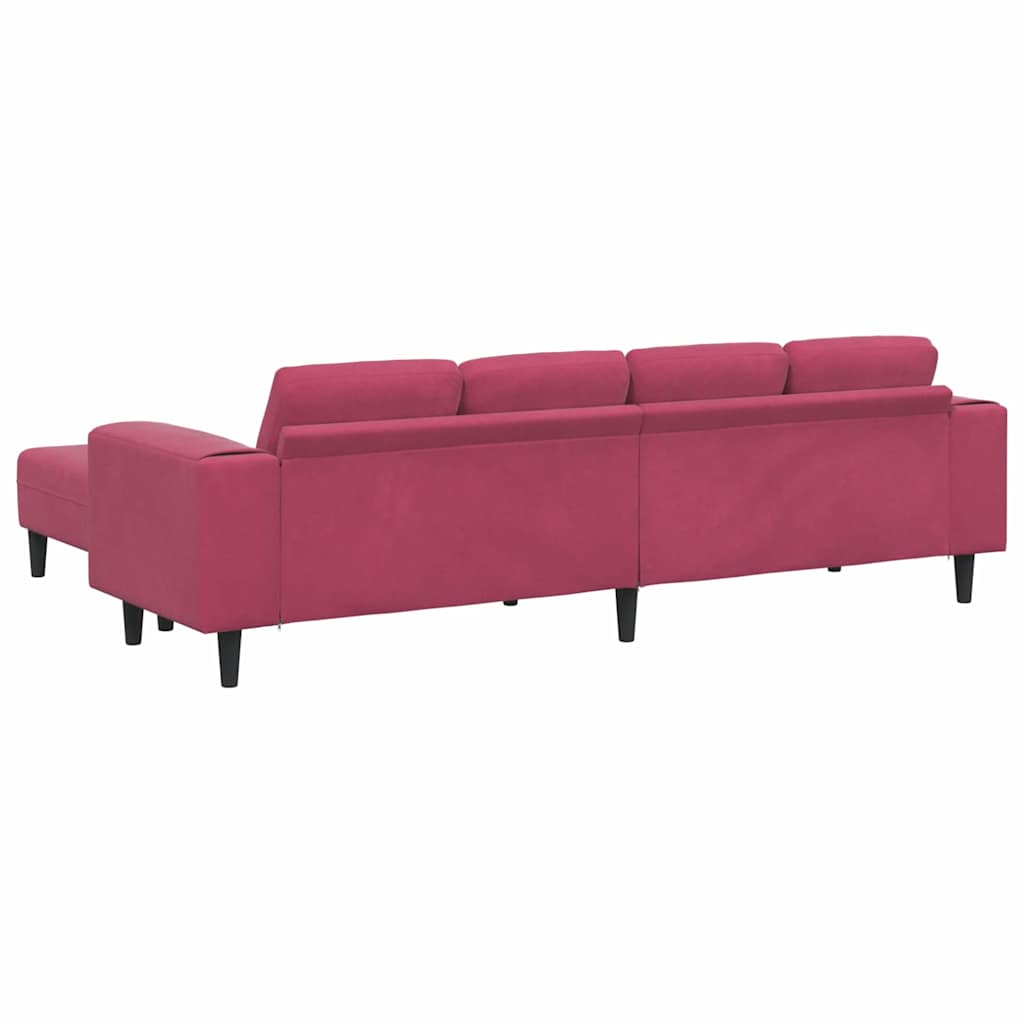 Set de canapea 3 pcs bordo Catifea GartenMobel Dekor