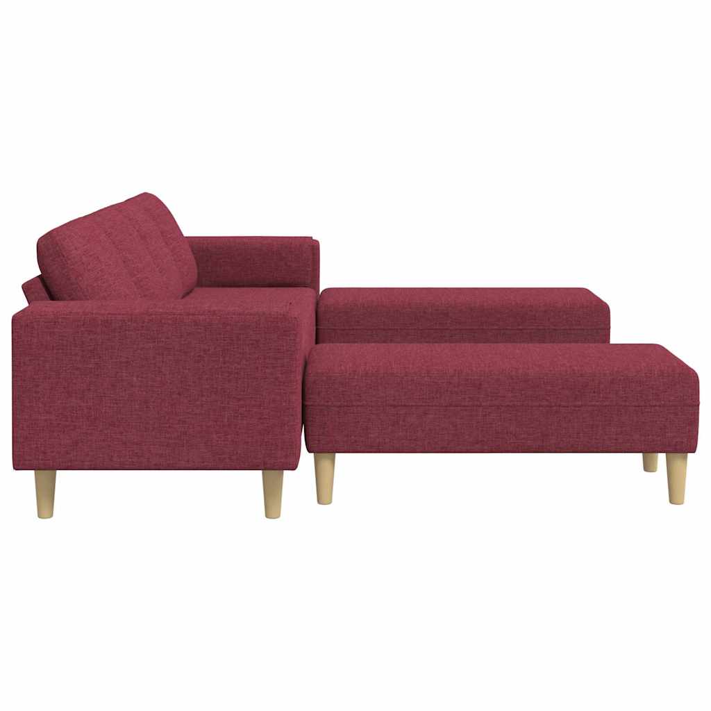 Set de canapea 3 pcs bordo țesătură GartenMobel Dekor