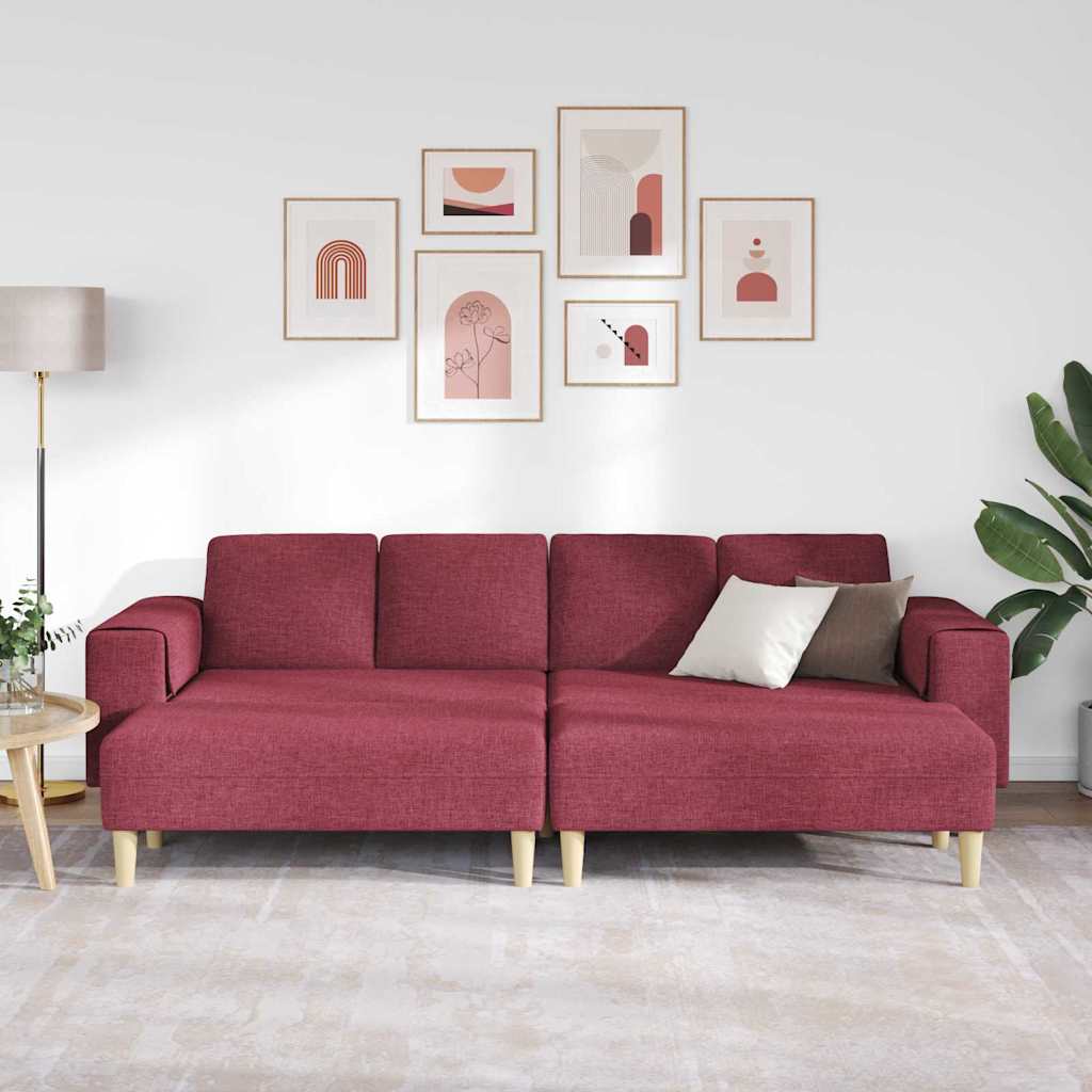 Set de canapea 3 pcs bordo țesătură GartenMobel Dekor