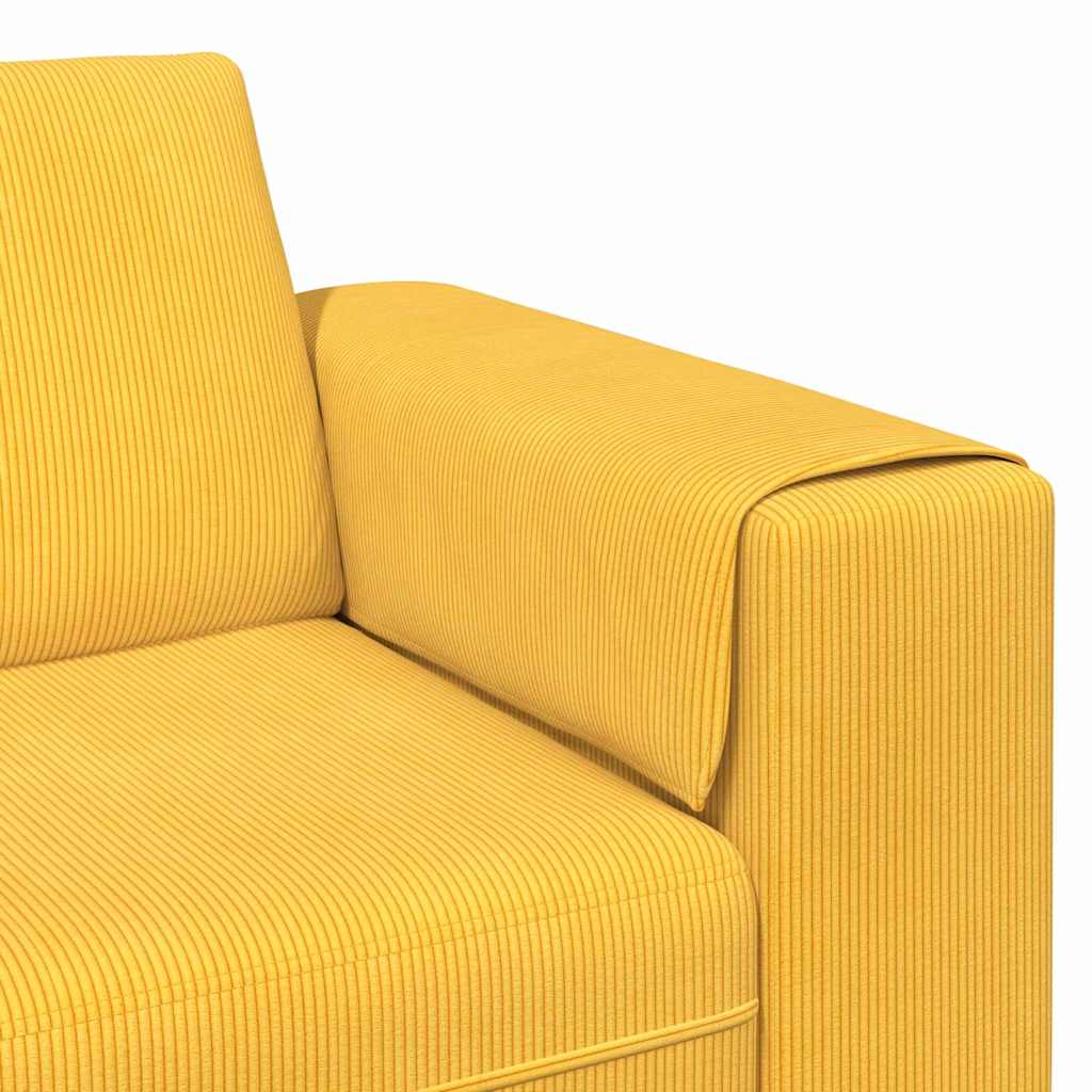 Sofa din material textil Galben Deschis Țesătură de catifea GartenMobel Dekor