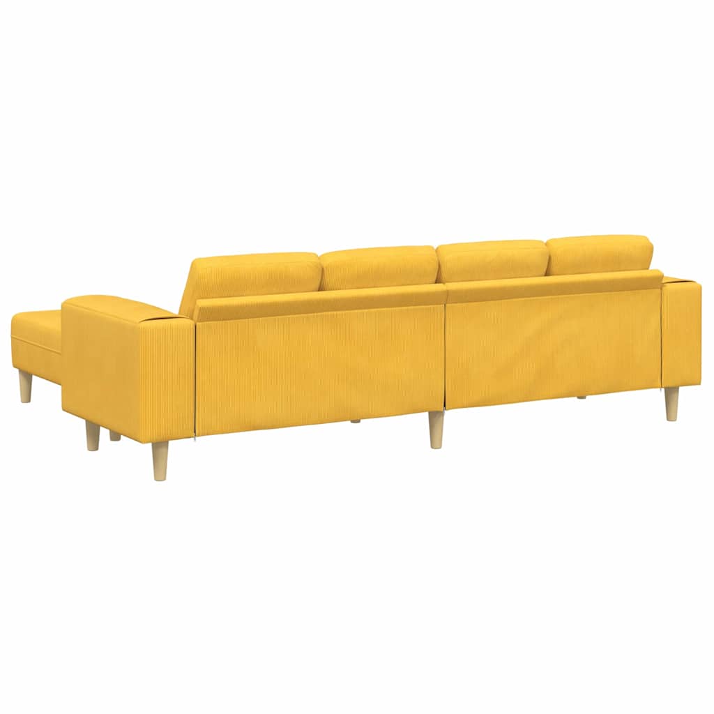 Sofa din material textil Galben Deschis Țesătură de catifea GartenMobel Dekor
