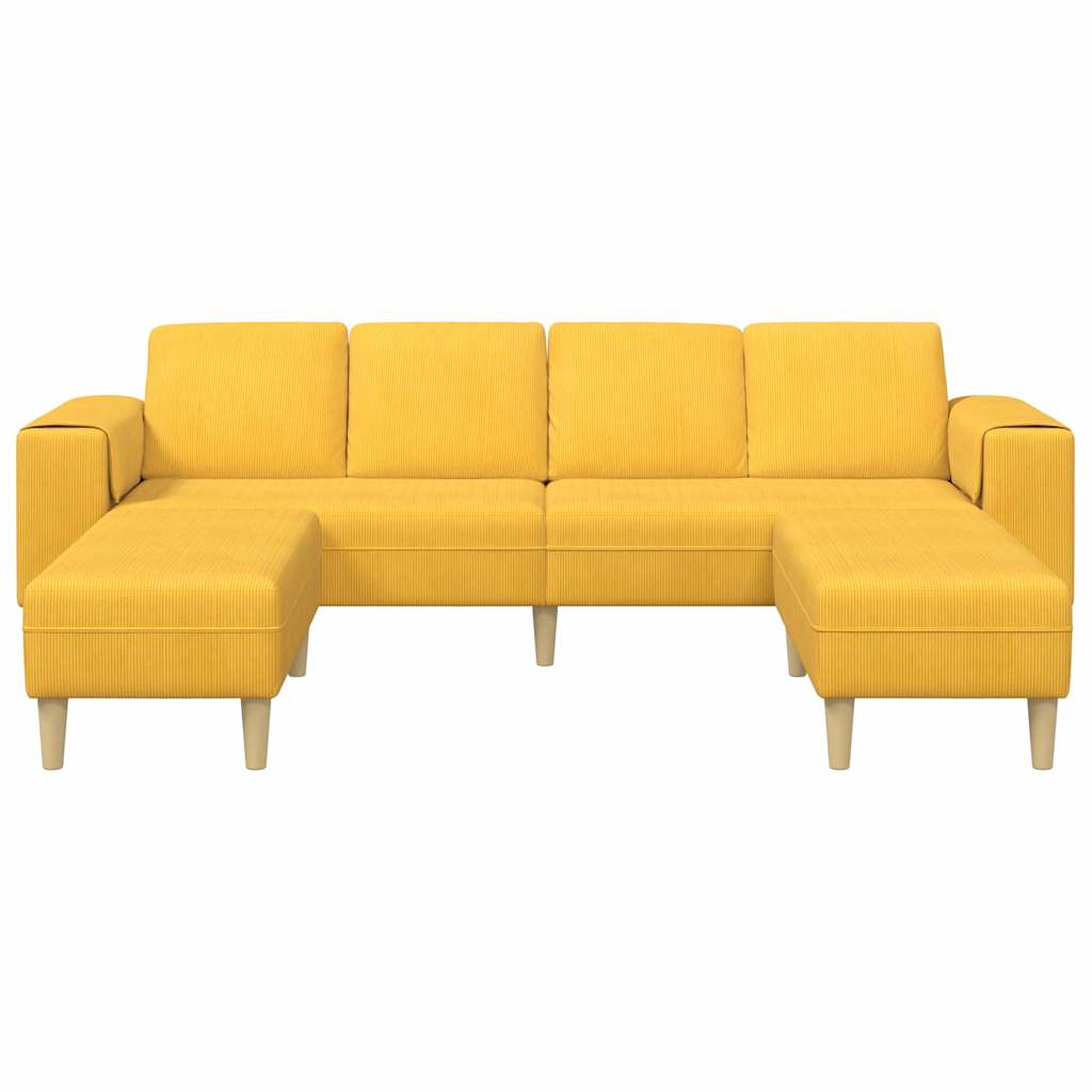 Sofa din material textil Galben Deschis Țesătură de catifea GartenMobel Dekor
