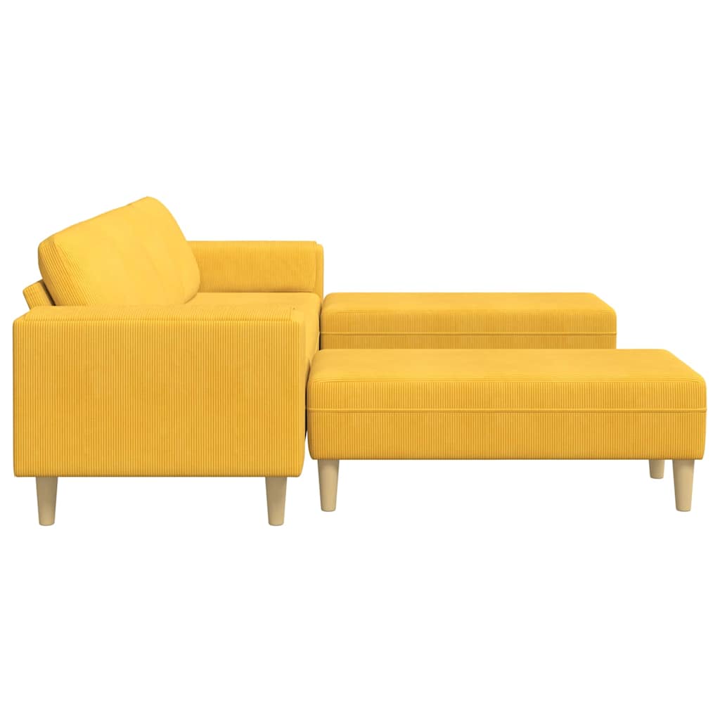 Sofa din material textil Galben Deschis Țesătură de catifea GartenMobel Dekor