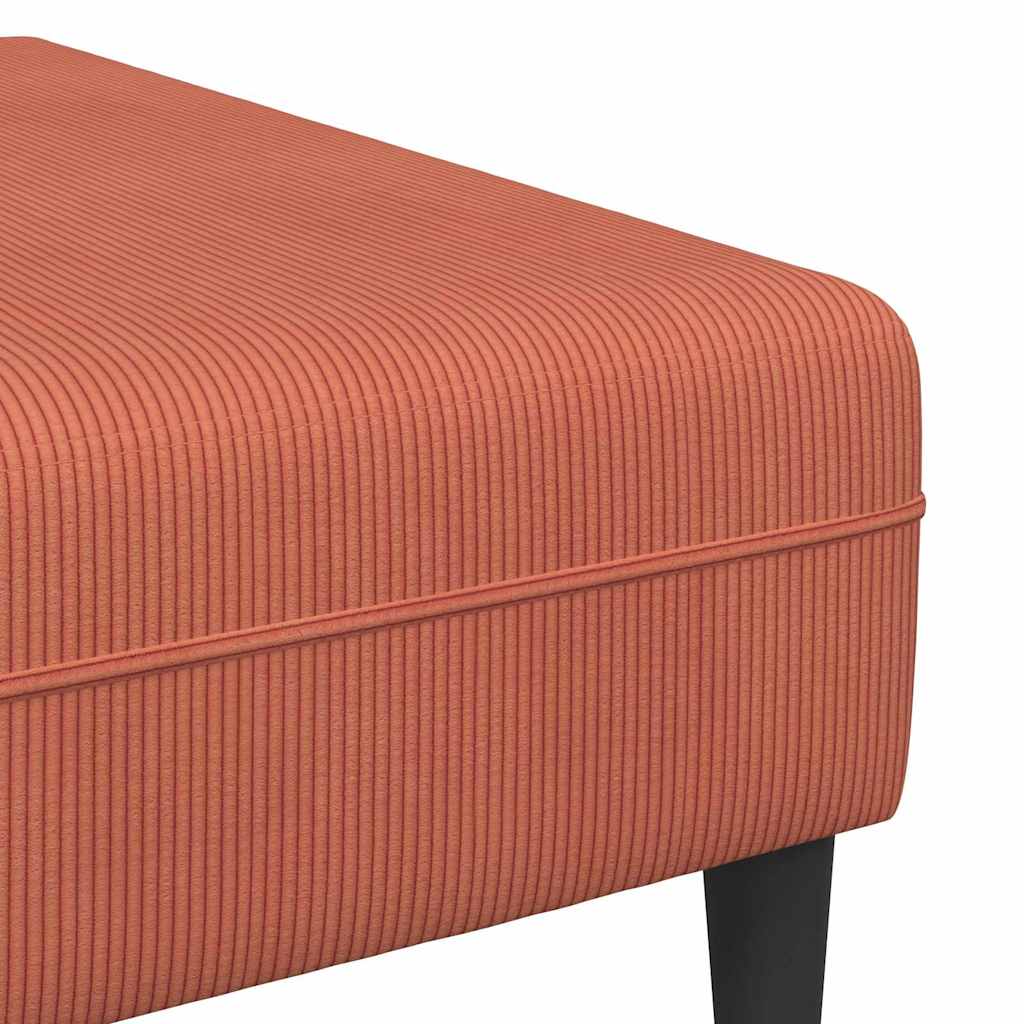 Sofa din material textil Roșu portocalie 208 cm Țesătură de catifea GartenMobel Dekor
