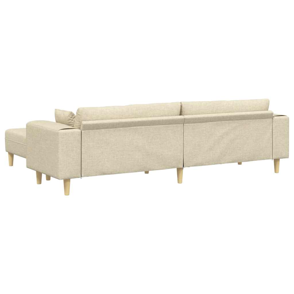 Sofa din material textil cu pernă 3 pcs Crem 208 cm țesătură GartenMobel Dekor