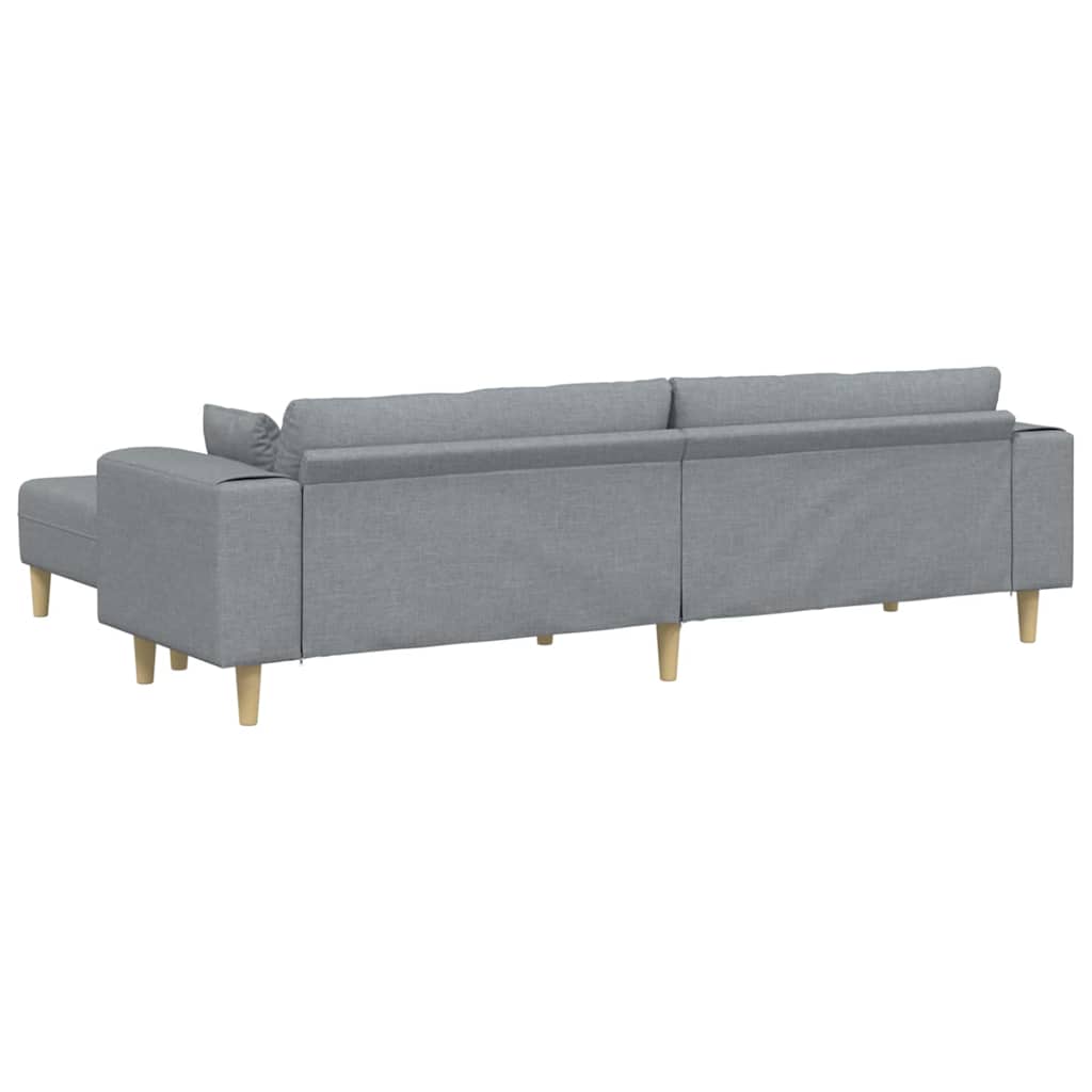 Sofa din material textil cu pernă 3 pcs Gri deschis 208 cm țesătură GartenMobel Dekor