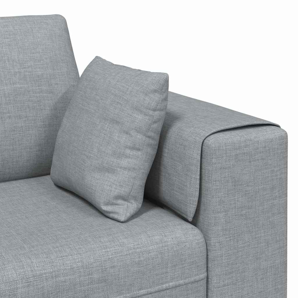 Sofa din material textil cu pernă 3 pcs Gri deschis 208 cm țesătură GartenMobel Dekor