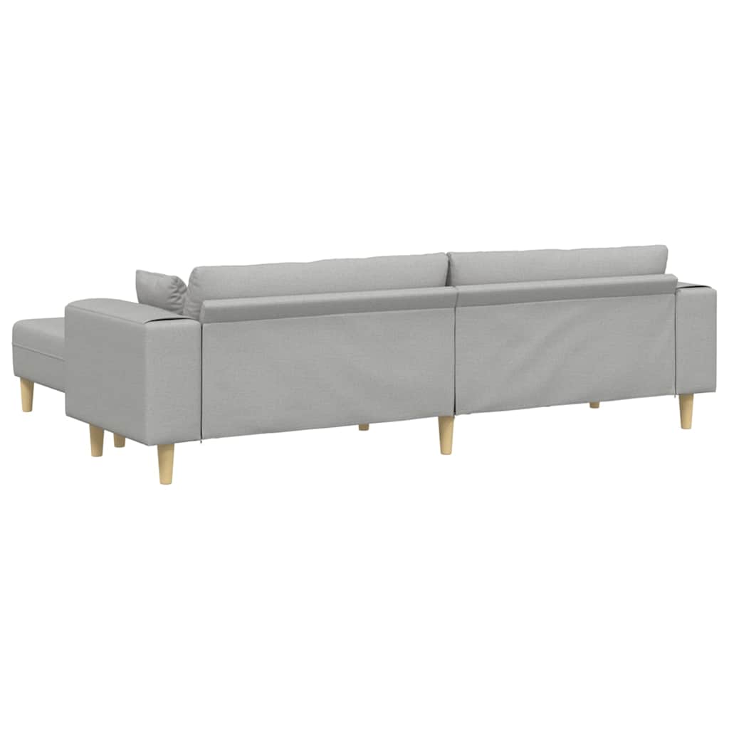 Sofa din material textil cu pernă 3 pcs Gri nori 208 cm țesătură GartenMobel Dekor