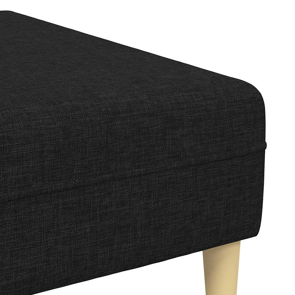Sofa din material textil cu pernă 3 pcs Negru 208 cm țesătură GartenMobel Dekor
