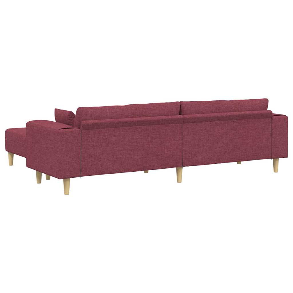 Sofa din material textil cu pernă 3 pcs Roșu Vin 208 cm țesătură GartenMobel Dekor