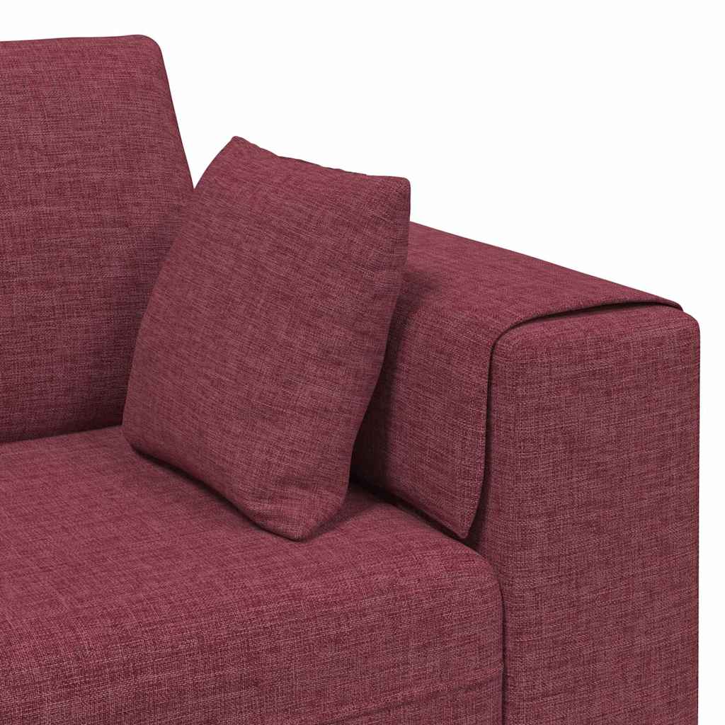 Sofa din material textil cu pernă 3 pcs Roșu Vin 208 cm țesătură GartenMobel Dekor