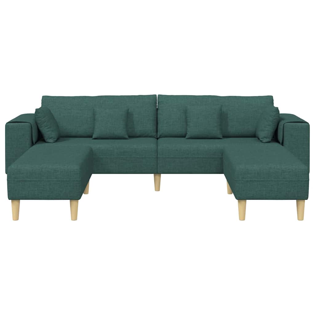 Sofa din material textil cu pernă 3 pcs Verde închis 208 cm țesătură GartenMobel Dekor