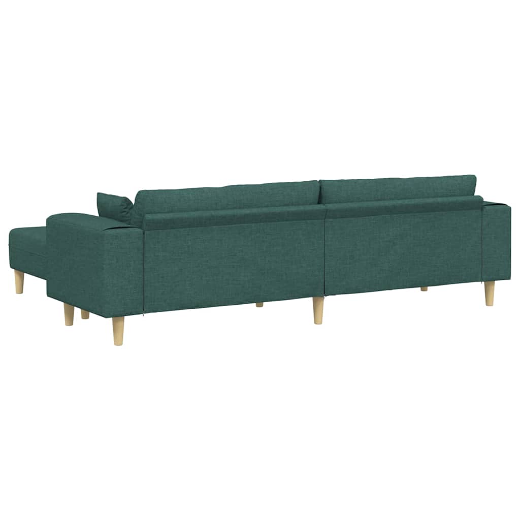 Sofa din material textil cu pernă 3 pcs Verde închis 208 cm țesătură GartenMobel Dekor