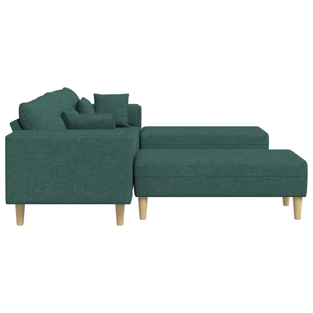 Sofa din material textil cu pernă 3 pcs Verde închis 208 cm țesătură GartenMobel Dekor