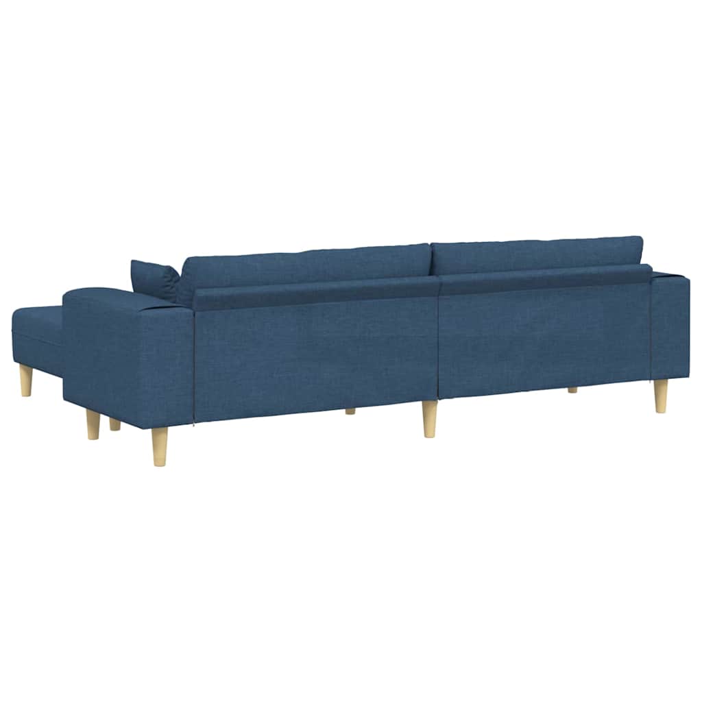 Sofa din material textil cu pernă 3 pcs albastru 208 cm țesătură GartenMobel Dekor