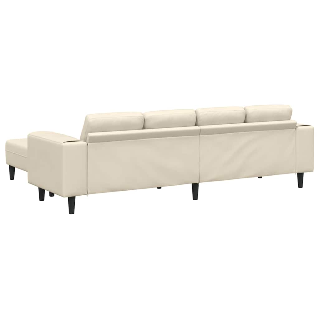 Sofa din material textil cu pernă Crem 208 cm Țesătură de catifea GartenMobel Dekor