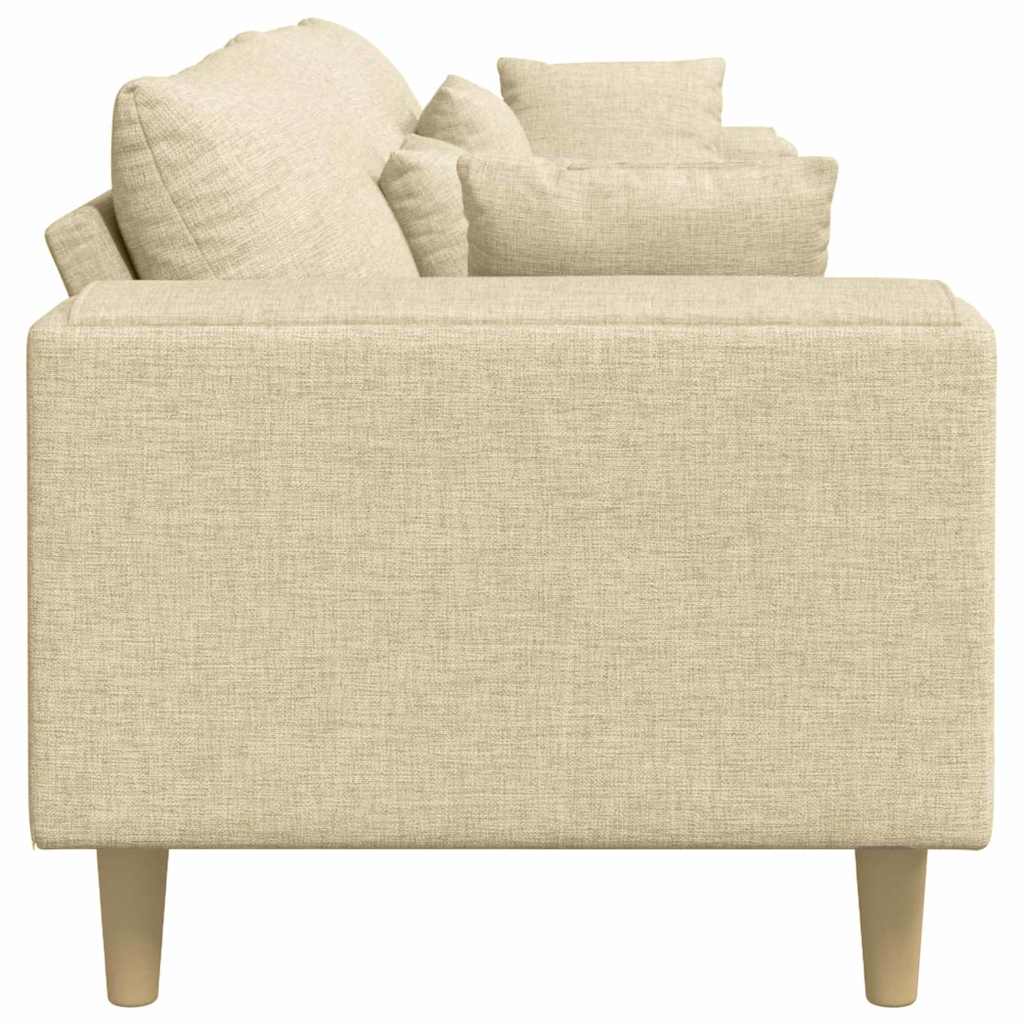 Sofa din material textil cu pernă Crem 208 cm țesătură GartenMobel Dekor